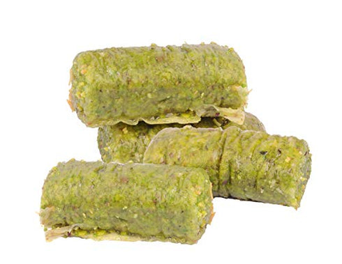 Bitesize Turkish Pistachio Baklava Assortment - Handmade Dessert Pastry - 12 pcs. Kosher certified.